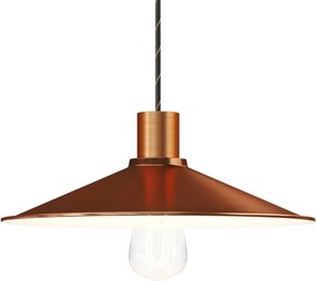 Μεταλλικό Καπέλο Swing για ντουί Ε27 Brushed copper - Λευκό - Χαλκινο vintage