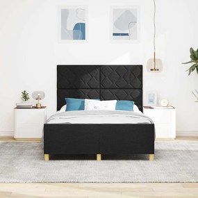 vidaXL Σκελετός Κρεβατιού με κεφαλάρι Μαύρο 140 x 200 cm ύφασμα