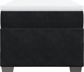 vidaXL Κρεβάτι Boxspring με Στρώμα Μαύρο 90x190 εκ. Βελούδινο