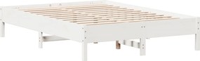 vidaXL Σκελετός Κρεβ. Χωρίς Στρώμα Λευκό 140x190 εκ Μασίφ Πεύκο