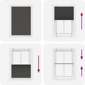 vidaXL Πλισέ περσίδα Μαύρο 85x100 cm Πλάτος υφάσματος 84,4 cm