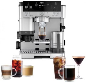 Ninja Luxe Café Premier ES601 3σε1, 1650W, 15 bar, 2 λίτρα, Barista Assist, texturirane χωρίς επαφή, 4 λειτουργίες, 3 ρυθμίσεις θερμοκρασίας, Inox/μαύρο.