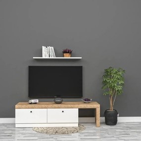 Stewehome Έπιπλο τηλεόρασης με ράφι από mdf Λευκό 70x24x10 cm