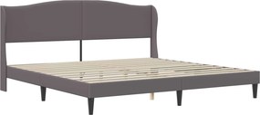 vidaXL Σκελετός κρεβατιού με στρώμα Γκρι 180 x 200 cm Τεχνητό Δέρμα