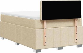 vidaXL Κρεβάτι Boxspring με Στρώμα Κρεμ 120x200 εκ. Υφασμάτινο