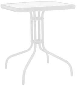 Τραπέζι Watson pakoworld μέταλλο λευκό- γυαλί 70x70x70εκ