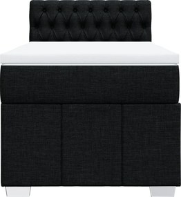 vidaXL Κρεβάτι Boxspring με Στρώμα Μαύρο 80 x 200 εκ. Υφασμάτινο