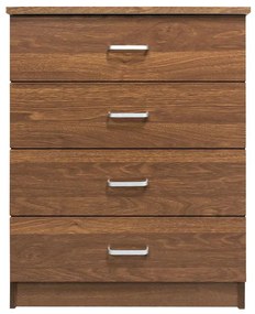 WOODWELL Ε7396,3DRAWER Συρταριέρα με 4 Συρτάρια, Απόχρωση Καρυδί 60x40x80cm Ε7396,3