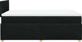 vidaXL Κρεβάτι Boxspring με Στρώμα Μαύρο 120x200 εκ. Υφασμάτινο