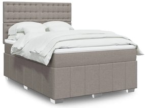 vidaXL Κρεβάτι Boxspring με Στρώμα Taupe 160x200 εκ. Υφασμάτινο