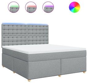 ΚΡΕΒΑΤΙ BOXSPRING ΜΕ ΣΤΡΩΜΑ ΑΝΟΙΧΤΟ ΓΚΡΙ 180X200 ΕΚ. ΥΦΑΣΜΑΤΙΝΟ 3293673