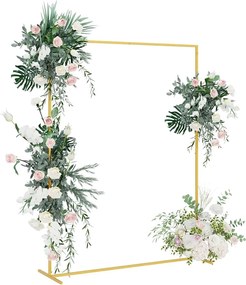 vidaXL Αψίδα Γάμου Χρυσό 150 x 49,5 x 200 εκ Ατσάλι