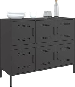 vidaXL Ντουλάπι Μαύρο 100,5x39x79 εκ. από Χάλυβα