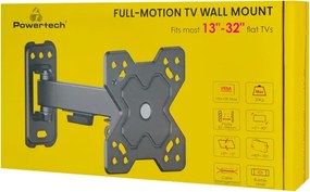 POWERTECH επιτοίχια βάση τηλεόρασης PT-1277, 13-32", έως 20kg, full motion
