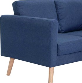 vidaXL Καναπές Τριθέσιος Μπλε Υφασμάτινος