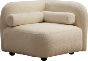 Πολυθρόνα Tranquil pakoworld ύφασμα μπουκλέ κρεμ 90x90x74εκ