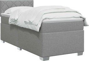 vidaXL Κρεβάτι box spring με στρώμα Ανοιχτό γκρι 80 x 200 cm Ύφασμα