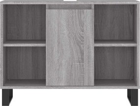 vidaXL Ντουλάπι Μπάνιου Γκρι Sonoma 80 x 33 x 60 εκ. από Επεξεργ. Ξύλο