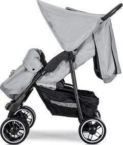 TWIN BABY STROLLER TWIN GREY+BAG
