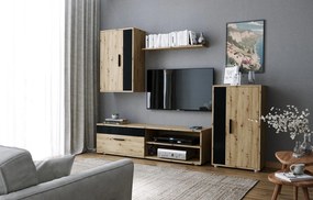 Σύνθετο σαλονιού Benor-Μαύρο - Φυσικό