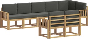 vidaXL Σειρά Καναπέ Εξωτερικού 8 pcs Άσπρο και Ανθρακί Πολυεστέρας