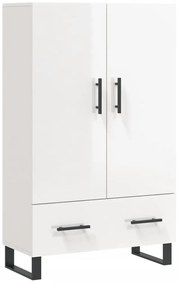 vidaXL Ντουλάπα Γυαλ. Λευκό 69,5 x 31 x 115 εκ. από Επεξεργασμένο Ξύλο