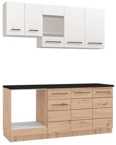 Σύνθεση κουζίνας SAVONA 180 Artisan Oak - Λευκό 180x57x200εκ. 180x57x200 εκ.