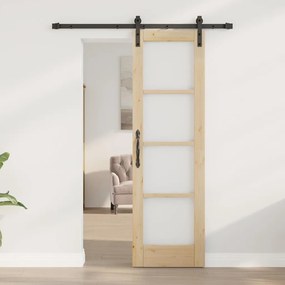 vidaXL Συρόμενη Πόρτα ORKDAL Καφέ 61 x 198.5 εκ. Ξύλο και μέταλλο