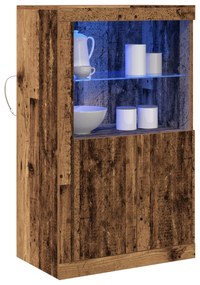 vidaXL Σαλονάκι με LED Φώτα Παλιό Ξύλο 60,5x37x100 εκ