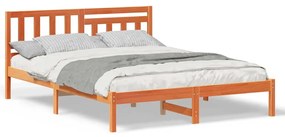vidaXL Σκελετός Κρεβατιού Καφέ κεριού 140 x 200 cm Μασίφ ξύλο πεύκου