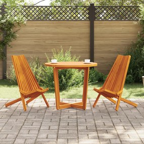 vidaXL Φορητές καρέκλες κήπου 2 pcs Καφέ 56 x 69 x 84 μ