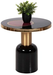 Τραπεζάκι Βοηθητικό Erode HM4248.01 Φ50,5x50cm Cherry Black-Gold Metal