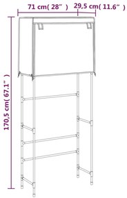 ΡΑΦΙΕΡΑ 2 ΕΠΙΠΕΔΩΝ ΓΙΑ ΠΛΥΝΤΗΡΙΟ ΓΚΡΙ 71X29,5X170,5 ΕΚ. ΣΙΔΕΡΟ 343136