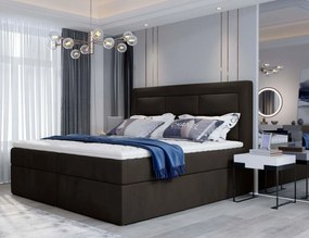 Επενδυμένο κρεβάτι Benson-Kafe Skouro-160 x 200