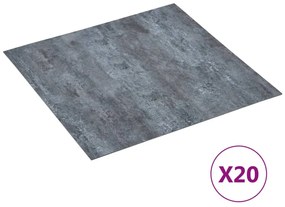 vidaXL Δάπεδο Αυτοκόλλητο Γκρι με Όψη Μάρμαρου 20 τεμ. 1,86 μ² από PVC