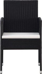 vidaXL Σετ Τραπεζαρίας Κήπου 5 Τεμαχίων Μαύρο