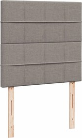 vidaXL Κρεβάτι Boxspring με Στρώμα Taupe 100 x 200 εκ. Υφασμάτινο