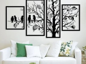 Intra απο ξύλο plywood 3mm-4mm πάχος – Tree and Birds Art Decor τοίχου 4 τεμαχίων 20x20 cm INTRAVECTRY-MY543125