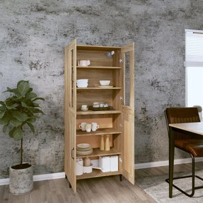 vidaXL Ντουλάπι Sonoma δρυς 69,5 x 34 x 180 εκ. από Επεξεργασμένο Ξύλο