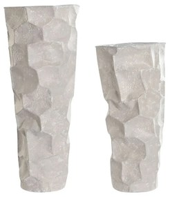 Σετ 2 Βάζων Home ESPRIT Μπεζ Μέταλλο Σύγχρονη 20 x 20 x 48 cm 19 x 19 x 48 cm (2 Τεμάχια)