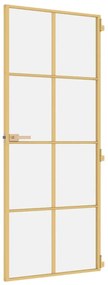 vidaXL Εσωτερική Πόρτα Χρυσή 83 x 201,5 εκ. Ψημένο Γυαλί &amp; Αλουμίνιο