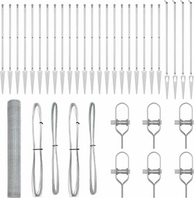 vidaXL Στύλος Περιφράξεων Ασημί 100 x 1,4 μ (25 mm δίχτυ) Ατσάλι