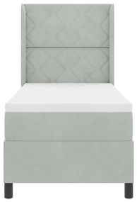 vidaXL Κρεβάτι με ελατήρια Ανοιχτό γκρι 80 x 200 cm Βελούδο