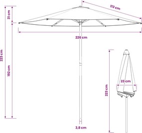 vidaXL Ομπρέλα Κήπου 230 x 230 εκ Πολυεστέρας Ορθογώνιος
