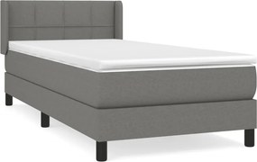 vidaXL Κρεβάτι Boxspring με Στρώμα Σκούρο Γκρι 80x200 εκ. Υφασμάτινο