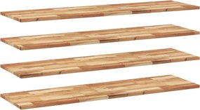 vidaXL Ράφια Κρεμαστά 4 Τεμ. 140x40x2εκ. Φινίρισμα Λαδιού Μασίφ Ακακία