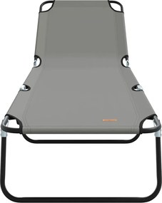 vidaXL Πτυσσόμενη ξαπλώστρα Γκρι 188 x 57 x 86,5 εκ. Πολυεστέρας