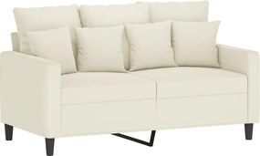 vidaXL Πολυθρόνες Σετ 4 Τεμαχίων Κρεμ από Βελούδο με Μαξιλάρια