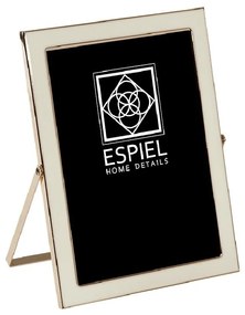 Κορνίζα Μεταλλική Λευκή-Χρυσή ESPIEL 15x20εκ. FAM603