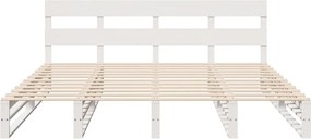 vidaXL Σκελετός Κρεβ. Χωρίς Στρώμα Λευκό 180x200 εκ Μασίφ Πεύκο